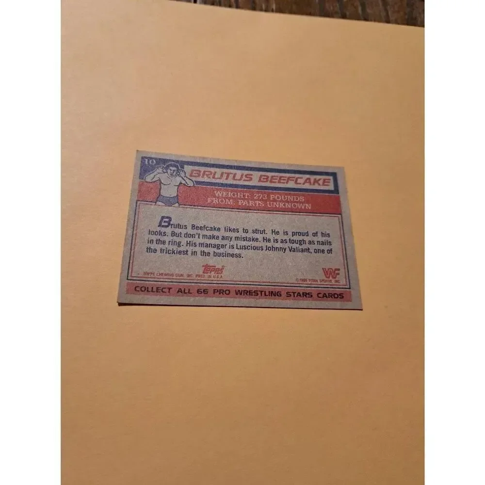 Vintage 1985 Topps WWF Wrestling Trading Card 10 Brutus Beefcake Johnny Valiant